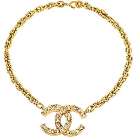 chanel cc rhinestone necklace|Chanel ring necklace.